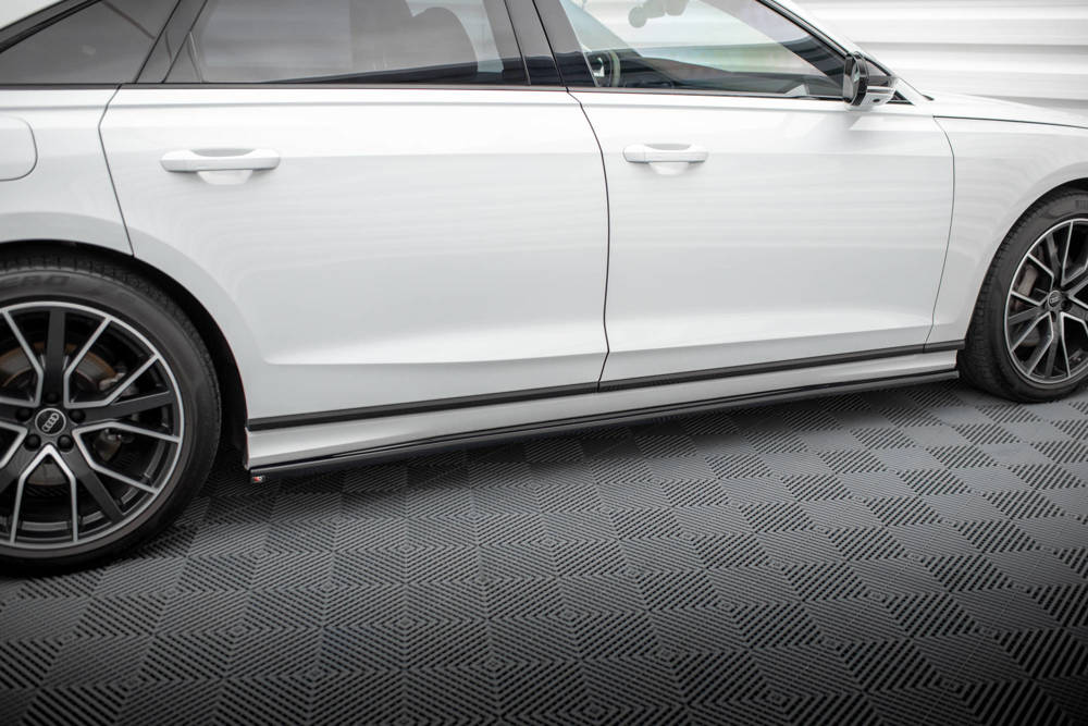 Zijskirts passend voor Audi A8 S-Line / S8 D5 Maxton Glans Zwart