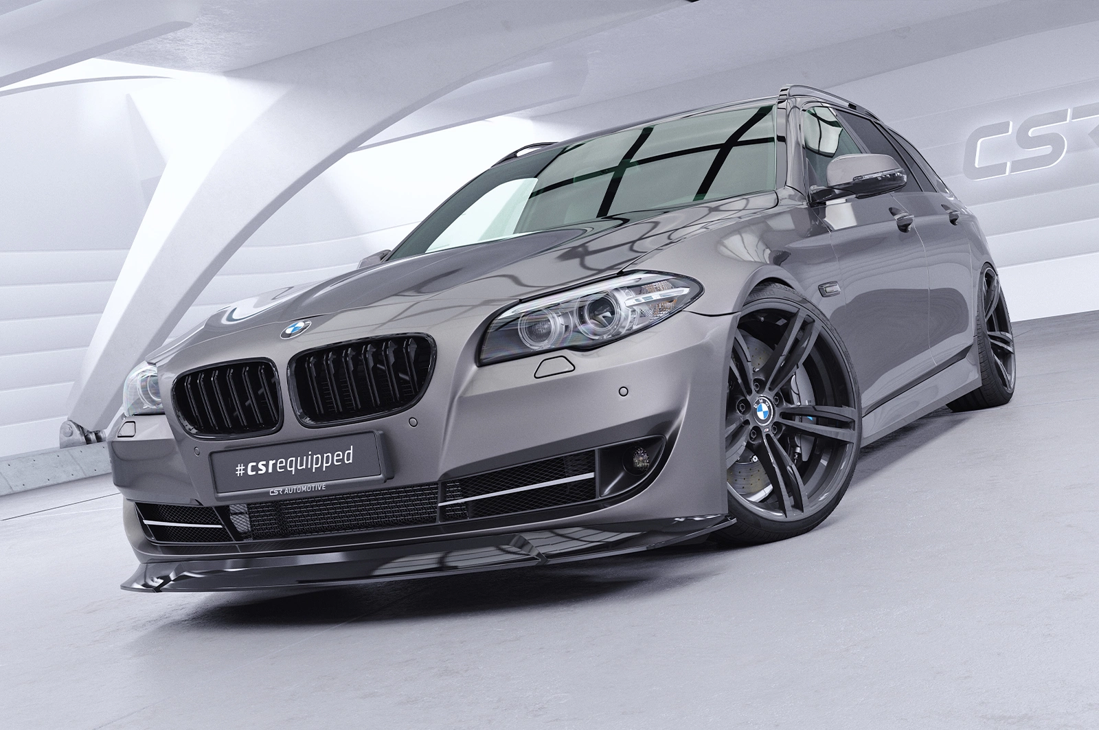 Voorspoiler passend voor BMW 5er F10 / F11 glans zwart   01/2010-07/2013