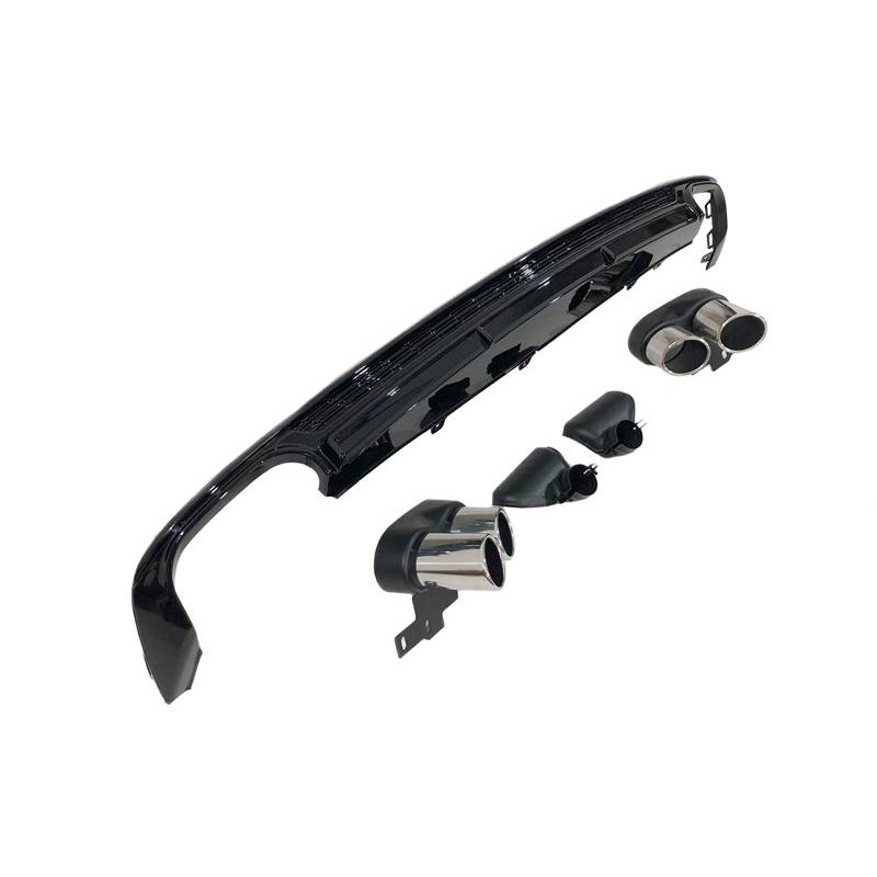 Diffuser passend voor Audi A6 C8 S-Line S6 Look Chroom