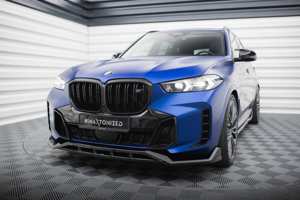Voorspoiler V.2 BMW X5 G05 M-Pack FL Maxton Glanzend Zwart SCHADE