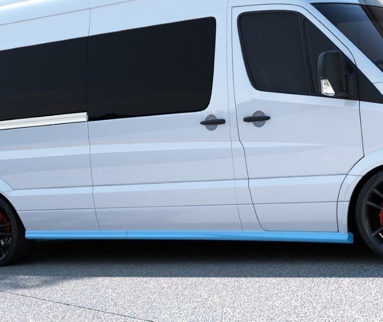 Zijskirts passend voor Mercedes Sprinter Mk2 Maxton Design glans zwart