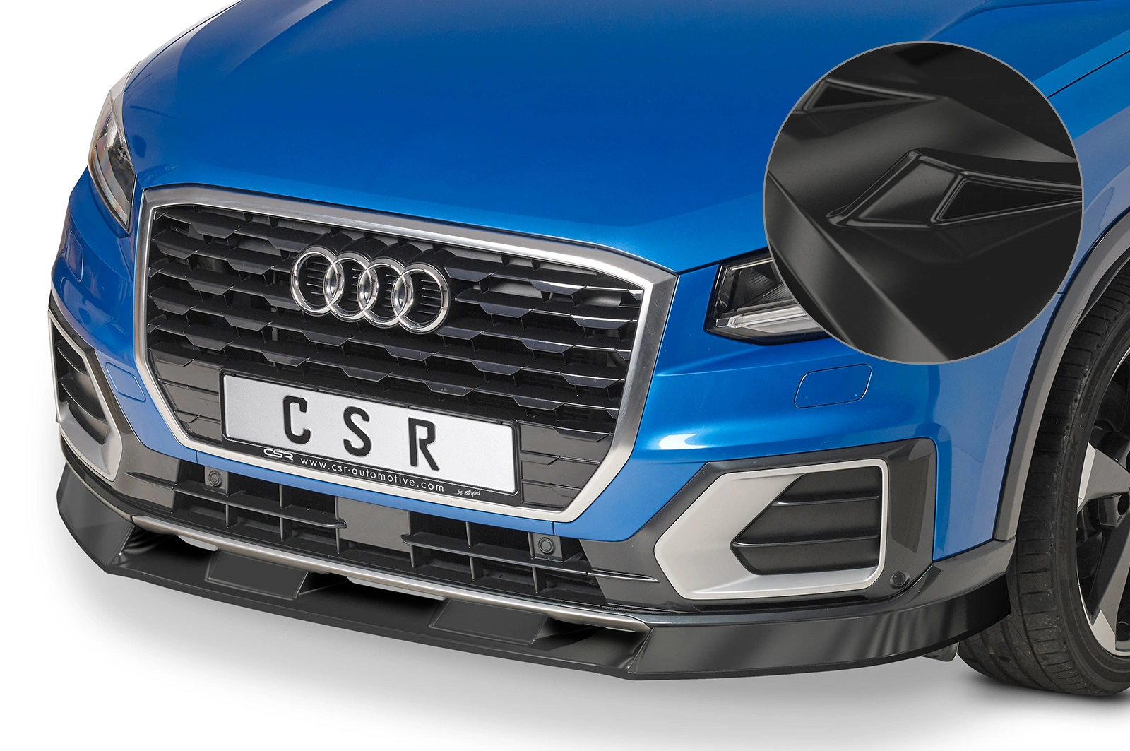 Voorspoiler passend voor Audi Q2 S-Line glans zwart – 2016–2020