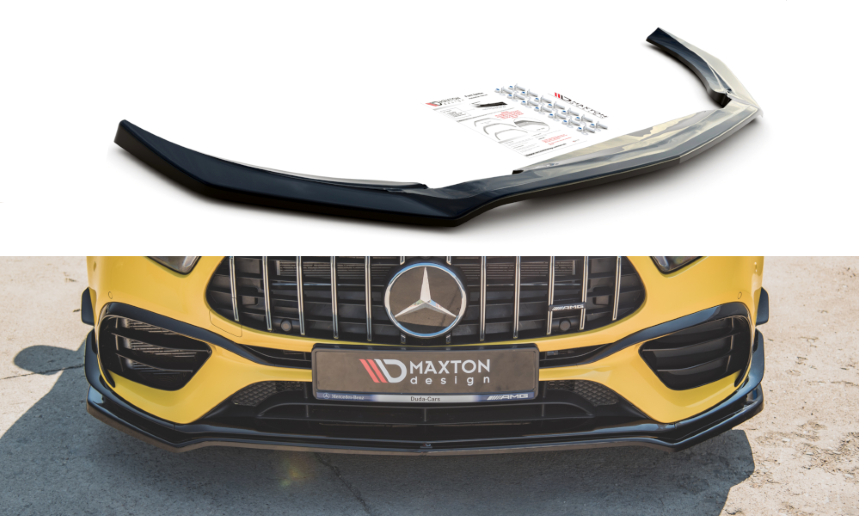 Voorspoiler passend voor Mercedes-AMG A45 S W177 Maxton Design glans zwart