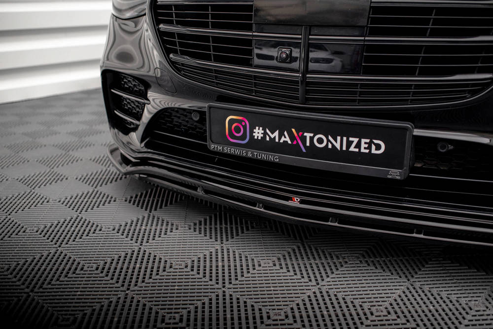 Voorspoiler passend voor Mercedes S Klasse W223 AMG Pakket Maxton Glans Zwart