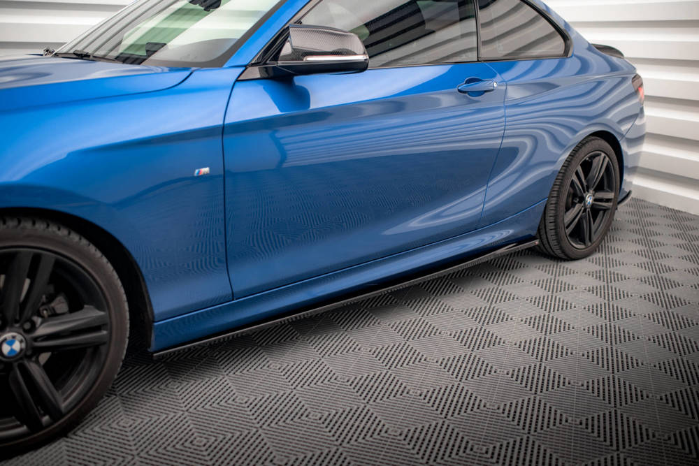 Voorspoiler passend voor BMW 2 Serie M Pakket F22 Maxton Glans Zwart