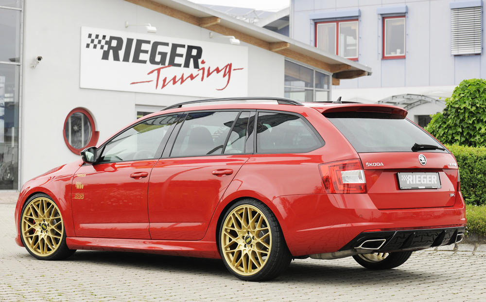 Achterbumper Diffuser Glossy Black Skoda Octavia RS 5E