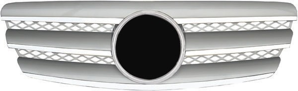 RadiatorGrill passend voor Mercedes W211 02-06 Chroom/ZILVER