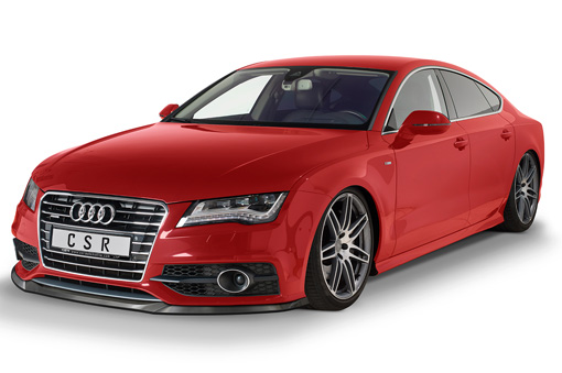 Voorspoiler passend voor Audi A7 S-Line / S7 CSR Glans Zwart