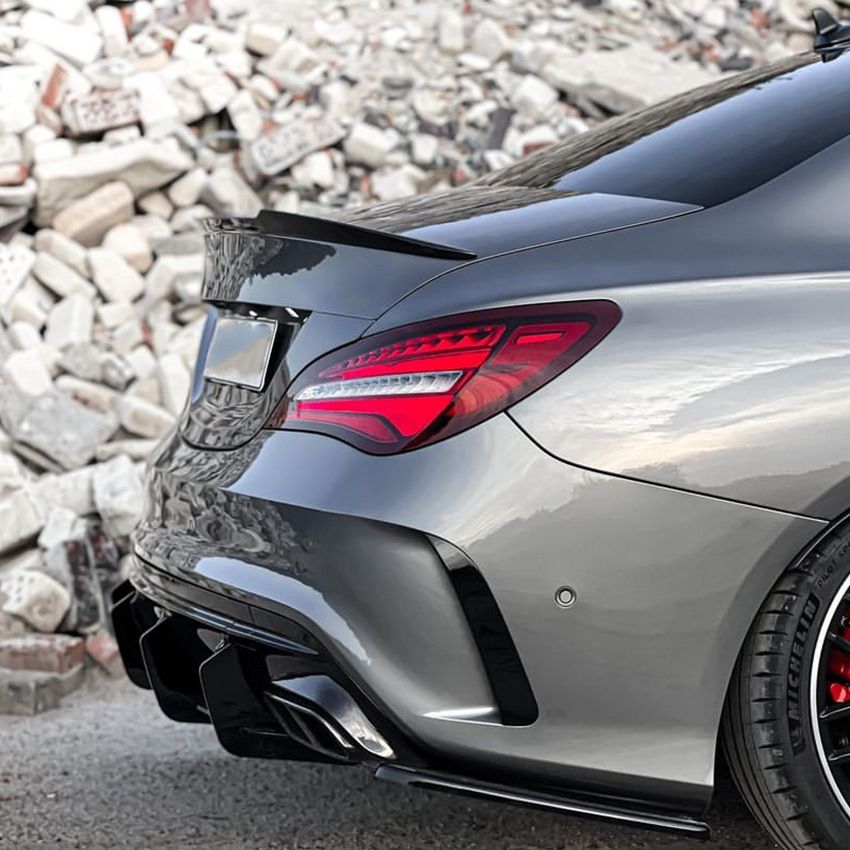 Diffuser passend voor Mercedes CLA 45 AMG C117 FL Glans Zwart
