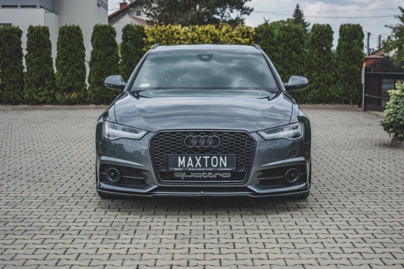 Voorspoiler passend voor Audi S6 / A6 S-Line C7 FL Glanzend Zwart