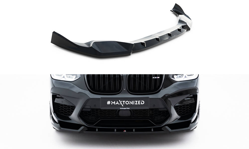 Voorspoiler passend voor BMW X3 M F97 Maxton Glanzend zwart