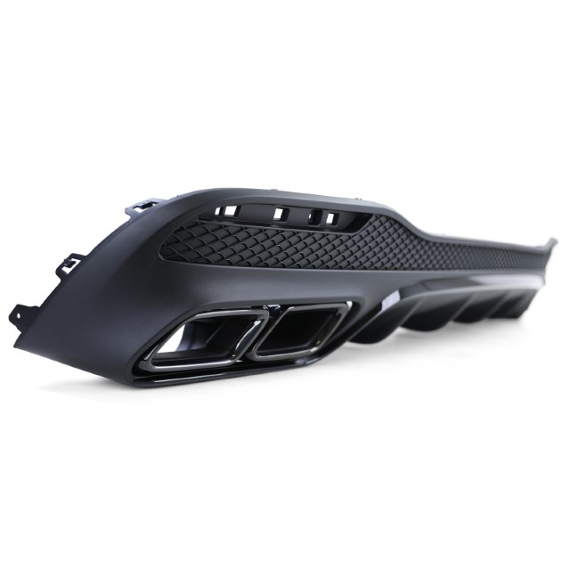 Diffuser passend voor Mercedes GLE W166 SUV (15-19) GLE63 Design incl. sierstukken zwart