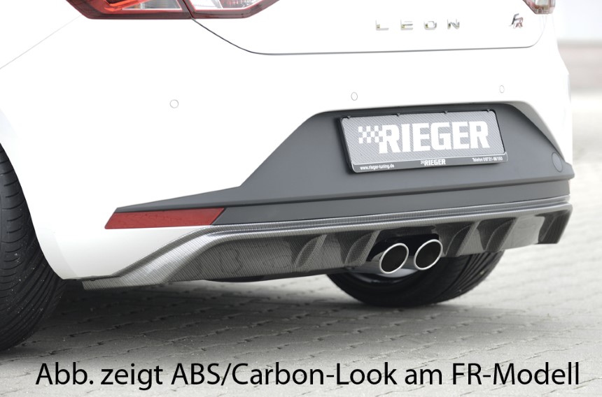 Diffuser passend voor Seat Leon F5 Rieger dubbele uitlaat midden glans zwart