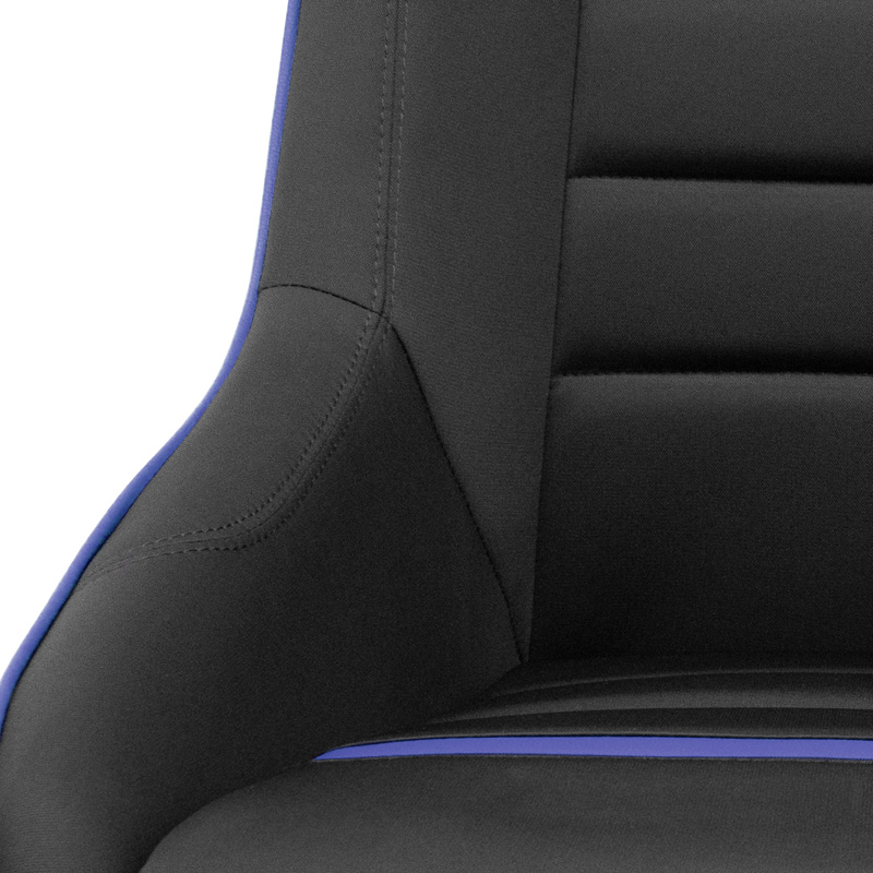 Sportstoel 'Classic RS' - Zwart/Blauw - Vaste rugleuning + Geïntegreerde hoofdsteun - incl. sledes