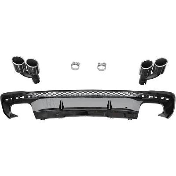 Achterbumper Diffusor Audi A4 B9 19- S4 Look S-Line Glans Zwart