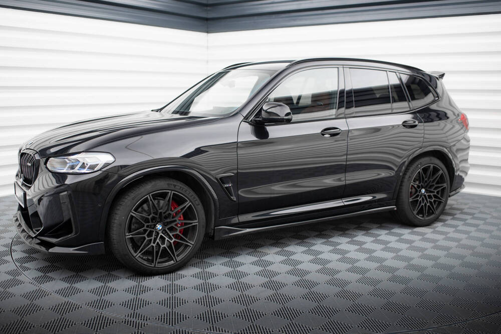 Zijskirts passend voor BMW X3M F97 FL Maxton Glans Zwart