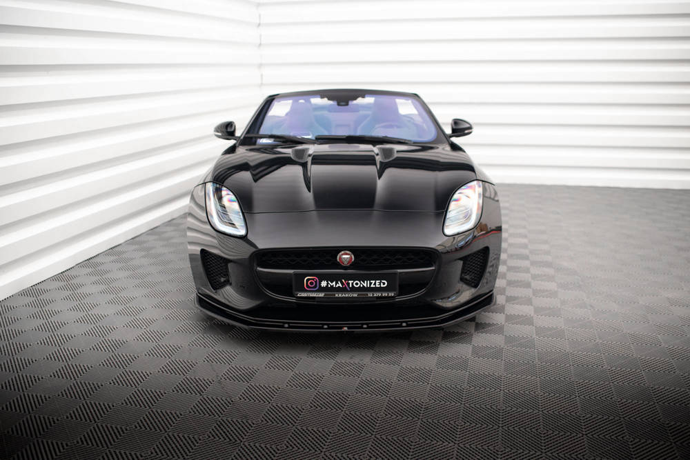 Voorspoiler V.1 Jaguar F-Type Facelift 16-20 Maxton Glans Zwart
