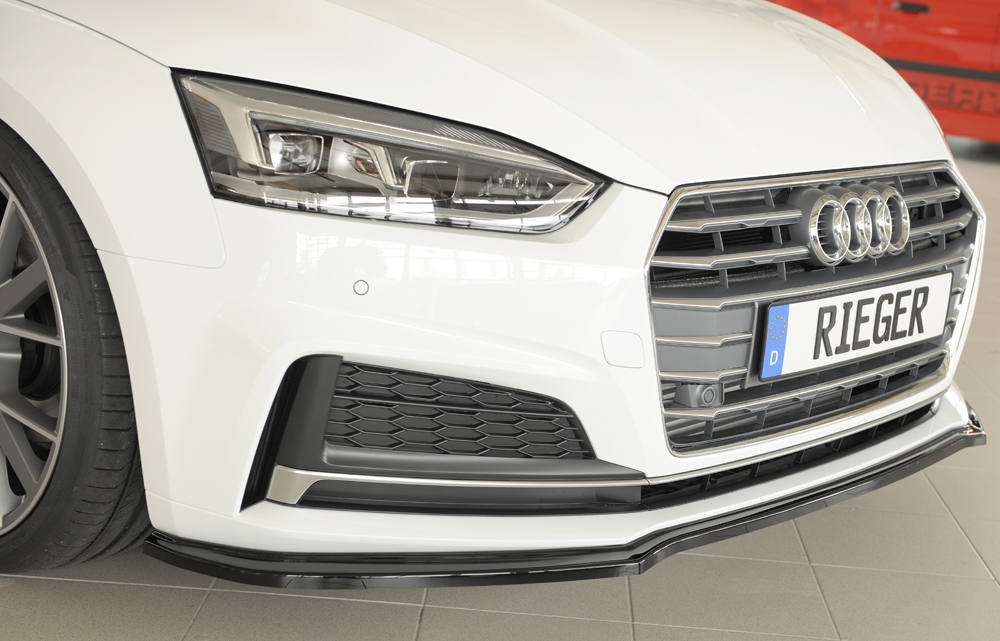 Voorspoiler passend voor Audi A5 B9 F5 S-Line Rieger Glossy