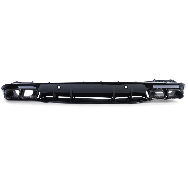 Diffuser passend voor Mercedes C205 A205 Coupe / Cabrio 15-19 C63 Design Zwart