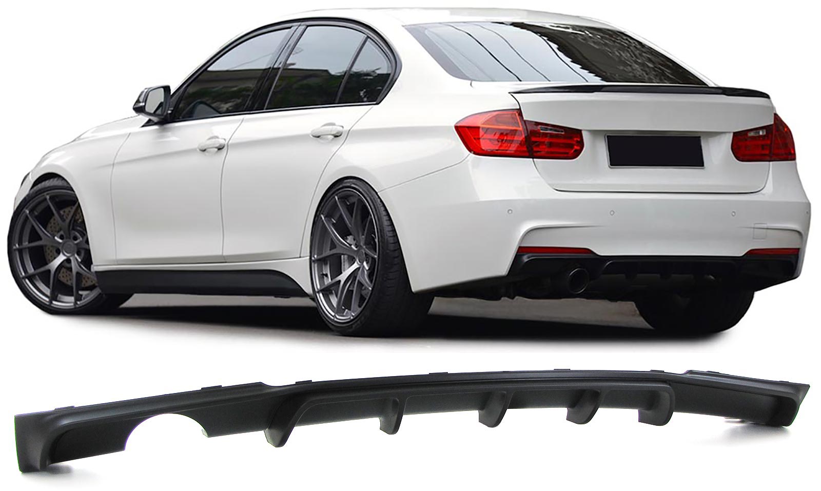 Achter Diffuser passend voor BMW F30 11-15 M-Look ABS