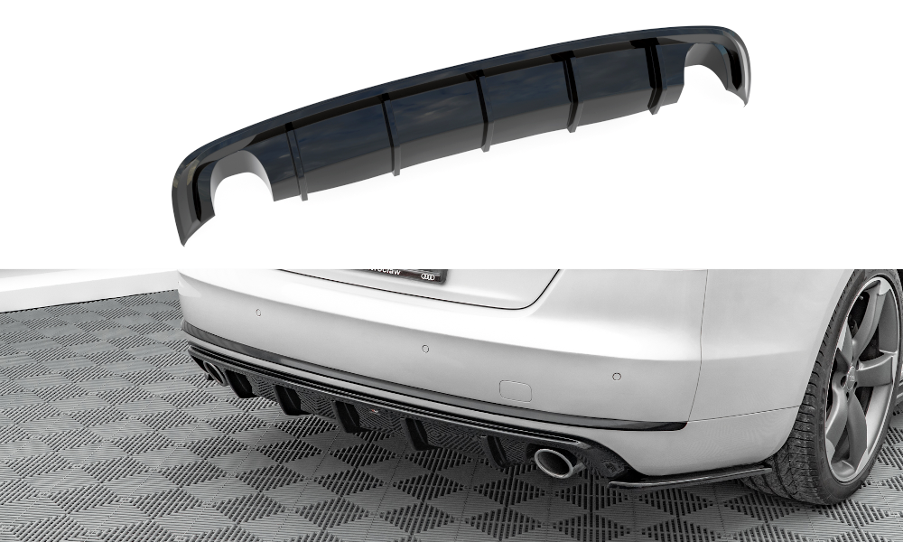 Achter Diffuser passend voor Audi A8 D4 Maxton Glans Zwart