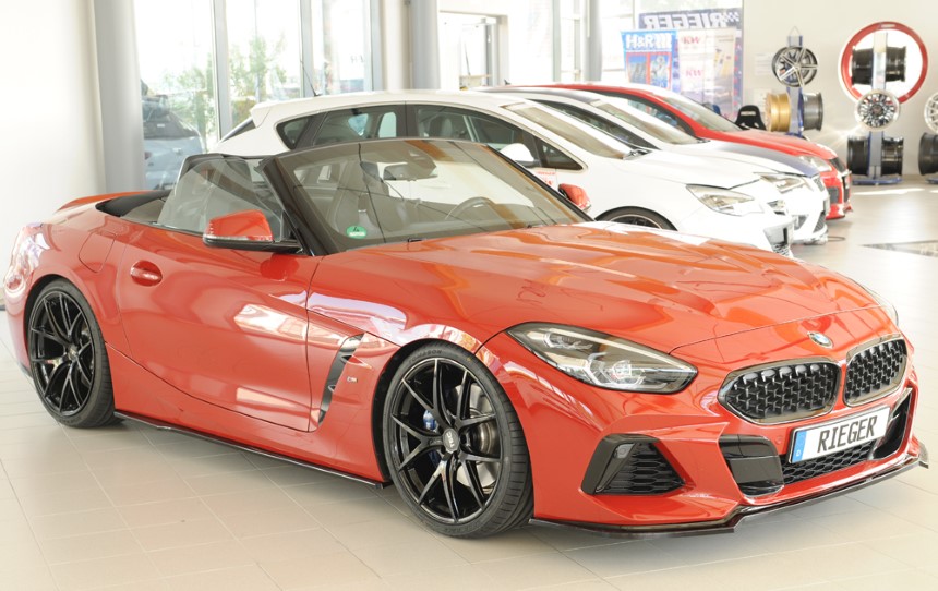 Voorspoiler passend voor BMW Z4 G4Z/G29 roadster Rieger glans zwart
