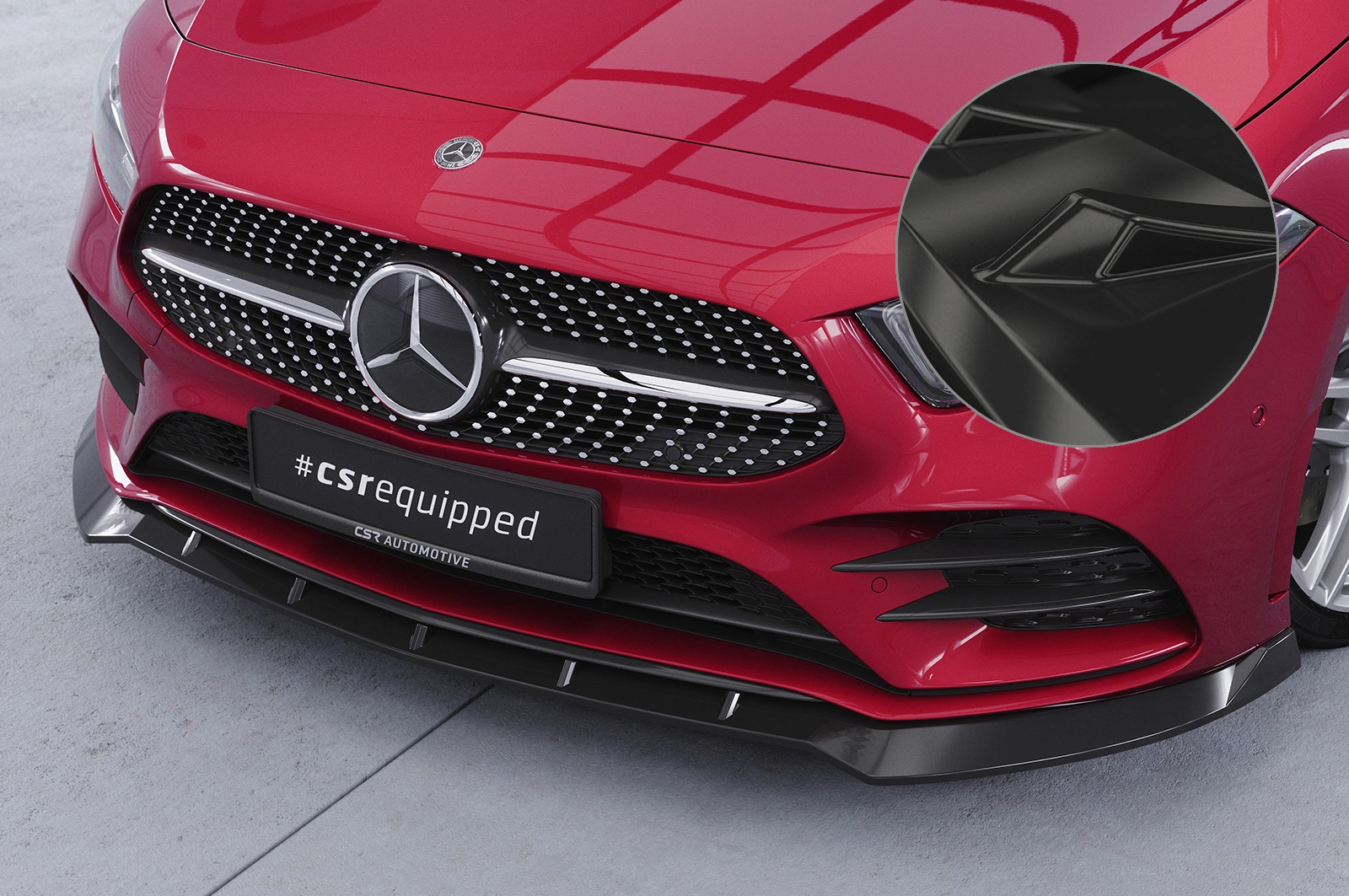 Voorspoiler passend voor Mercedes-Benz A-Klasse 177 A35 AMG/AMG-Line Glans Zwart (2018)