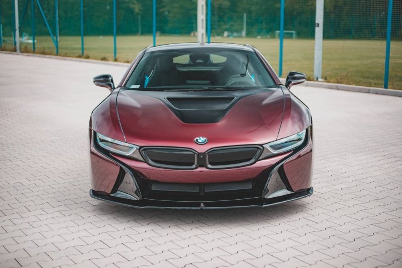 Voorspoiler passend voor BMW I8 Glanzend Zwart