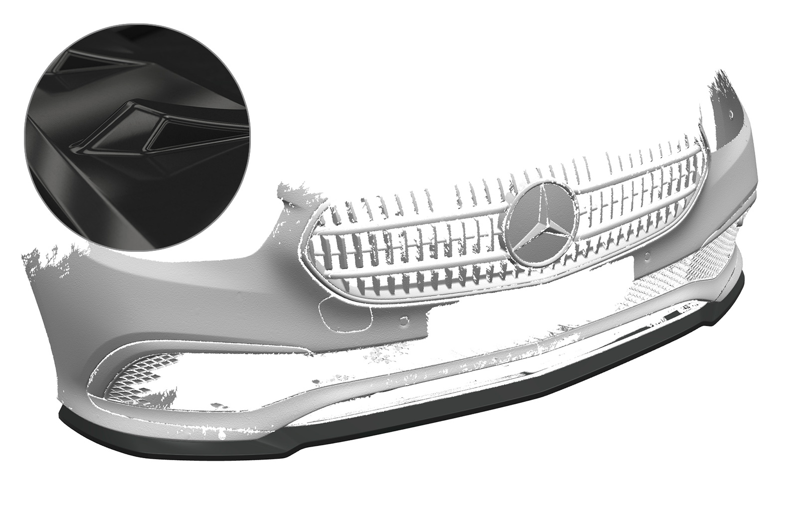 Voorspoiler passend voor Mercedes Benz E W213 klasse CSR Glans Zwart