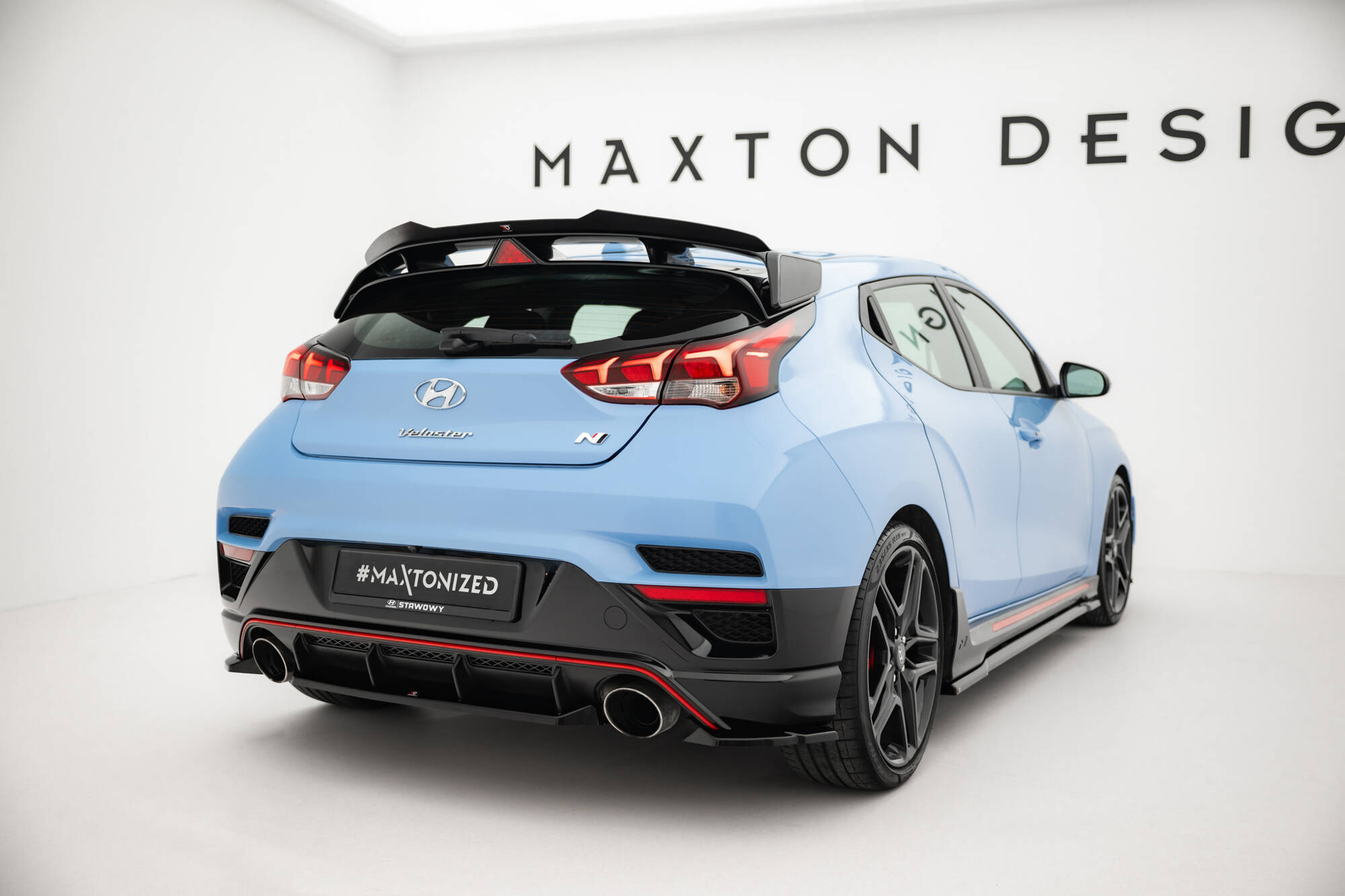 Street Pro Spoiler Cap Hyundai Veloster N MK2 Maxton Glanzend zwart