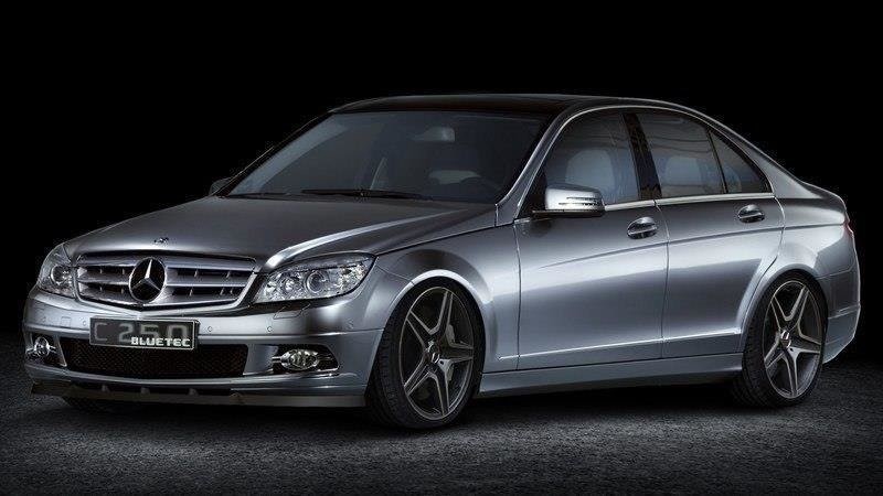 Voorspoiler passend voor Mercedes C-klasse W204 Maxton Design glans zwart