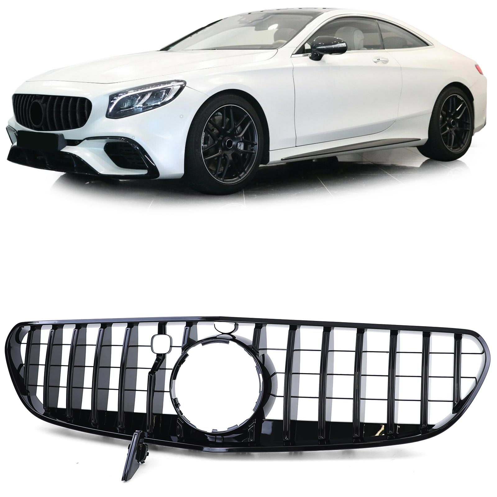 Grill passend voor Mercedes S-Class S63 / S65 AMG C217 Coupe 14-20 GT Design Zwart