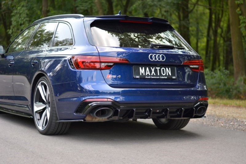 Diffuser passend voor Audi RS4 B9 Avant Glanzend Zwart