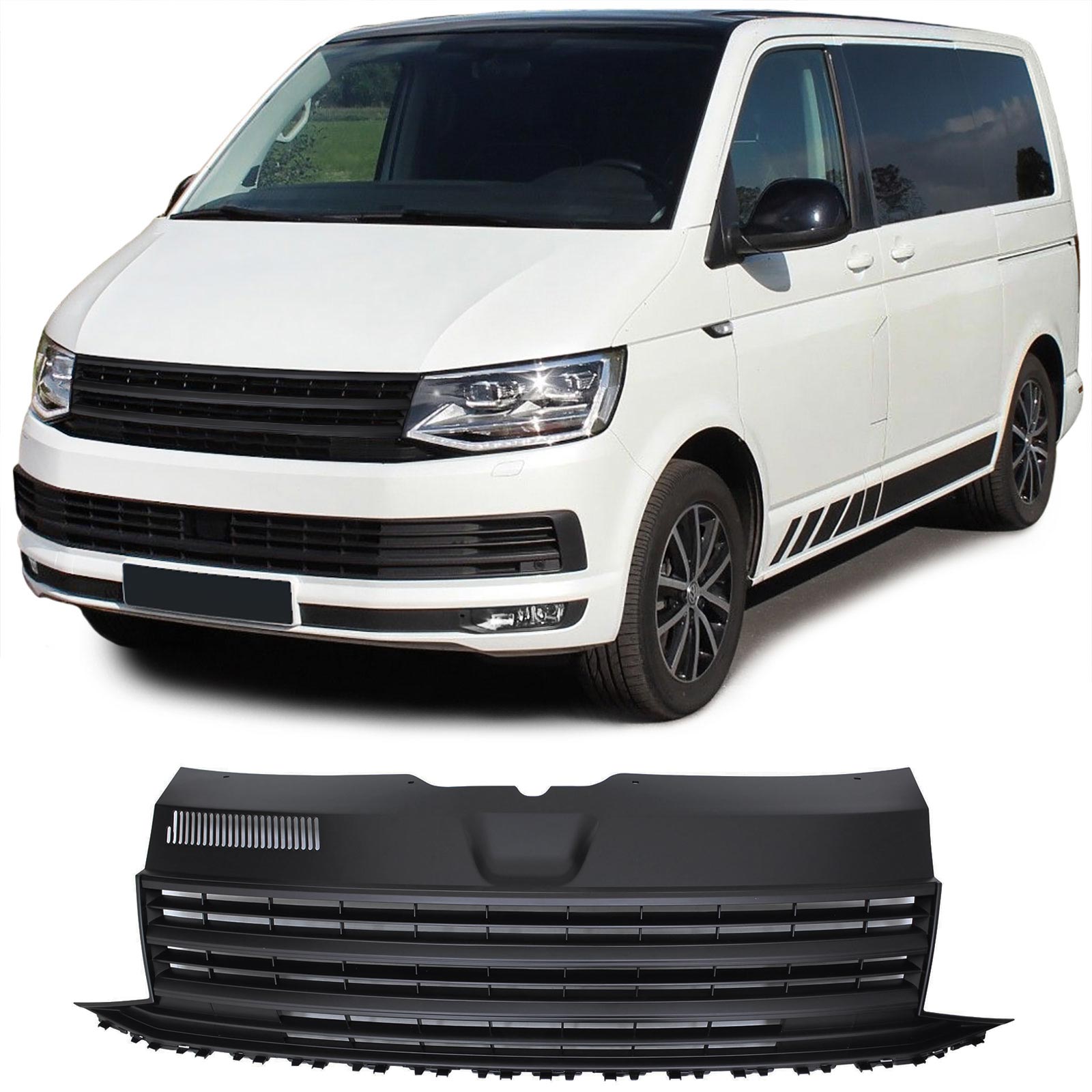 Grill passend voor VW T6 Transporter Zwart
