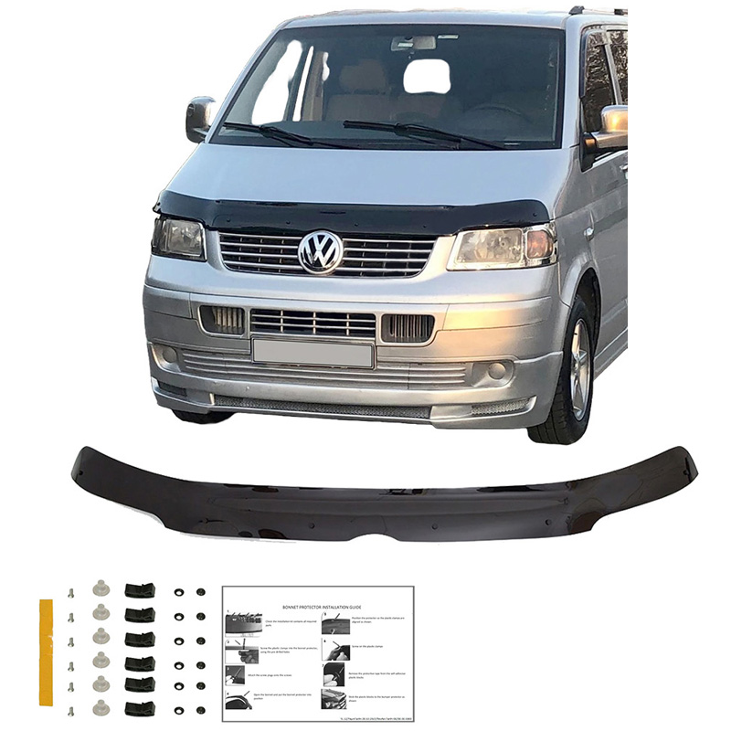 Motorkapbeschermer (steenslagcover)  Volkswagen Transporter T5 2003-2009 - Glanzend zwart