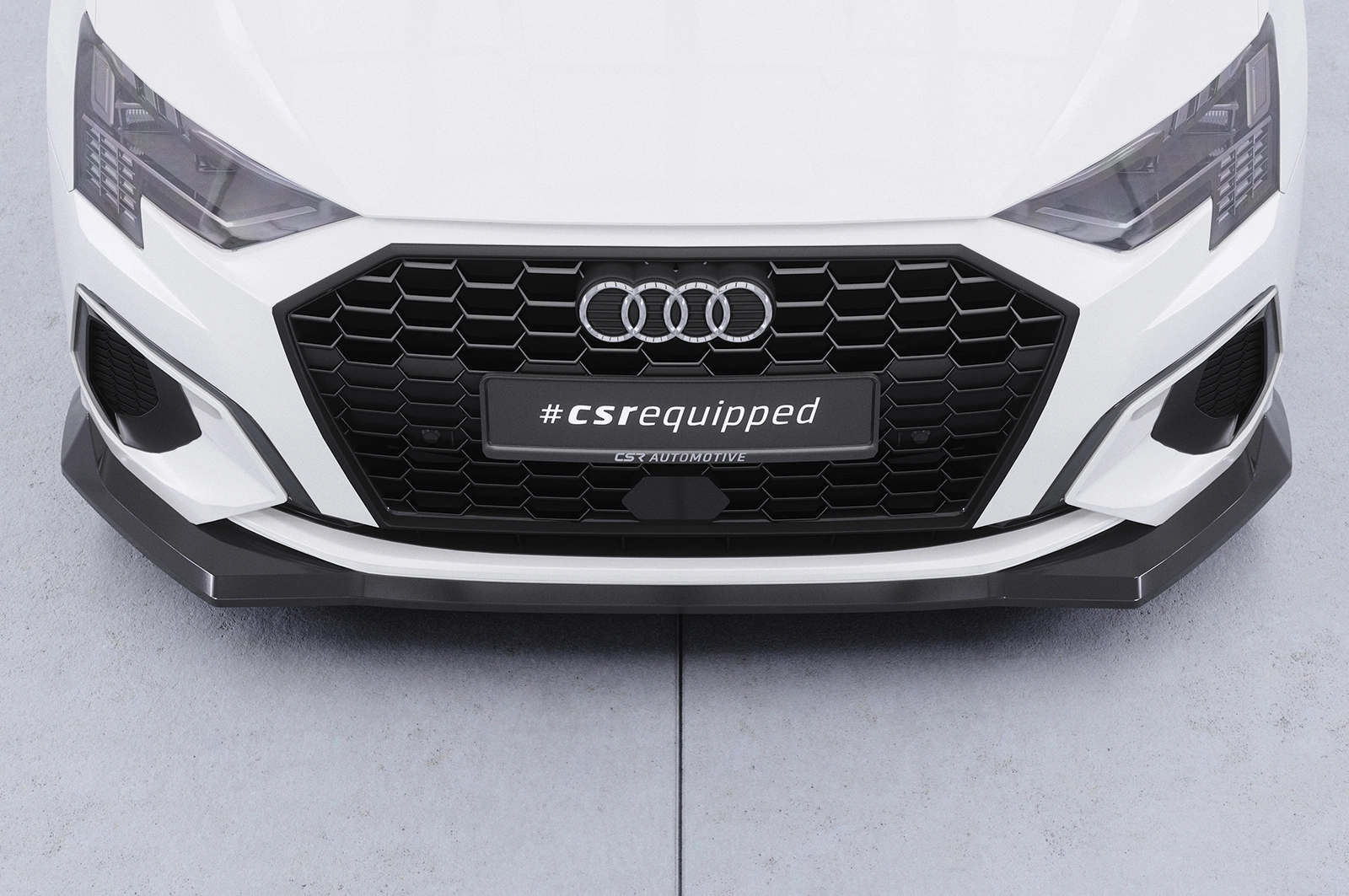 Voorspoiler Audi A3 8Y Sportback glans zwart