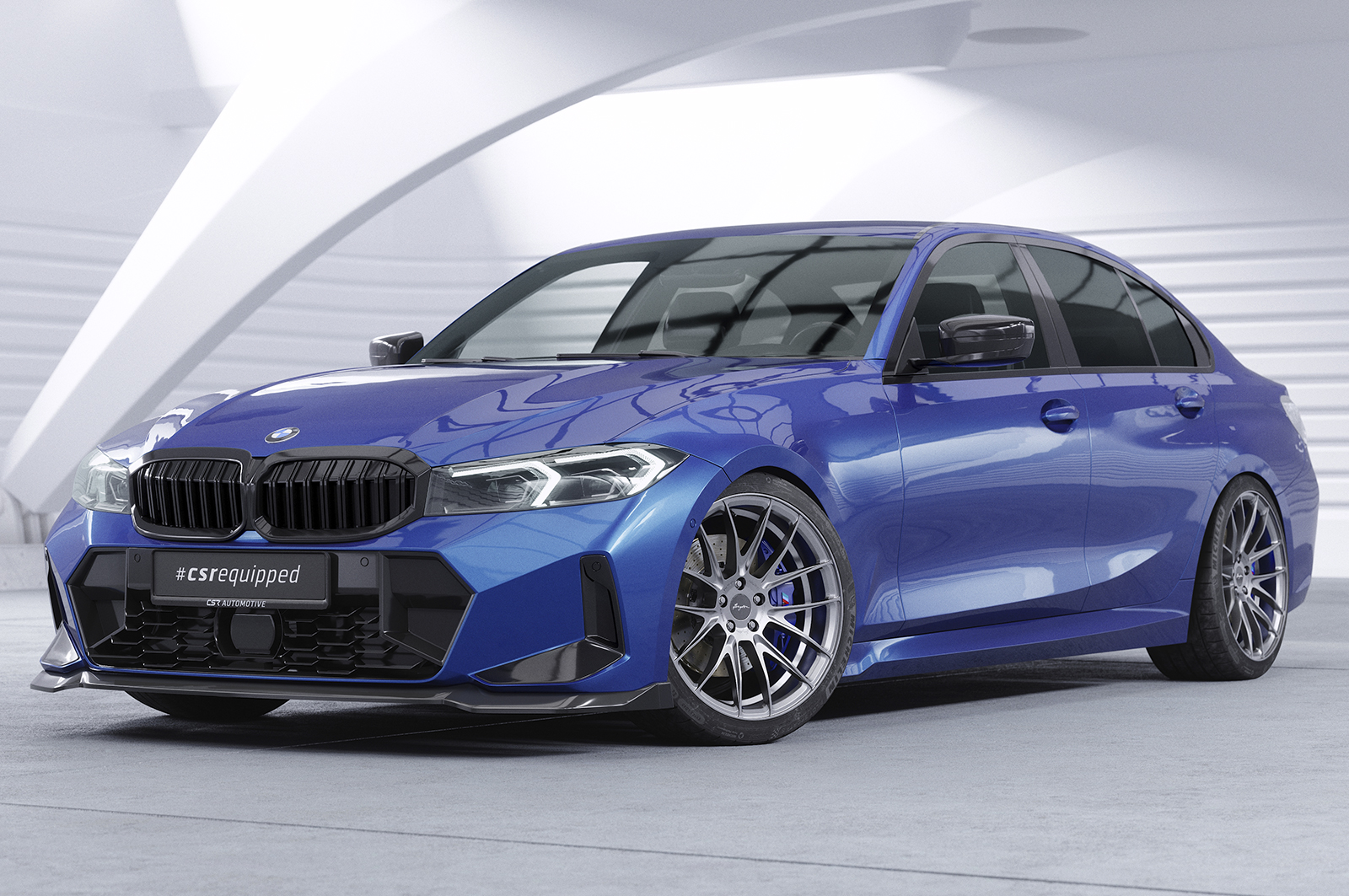 Voorspoiler passend voor BMW 3 Serie M Pakket LCI G20 / G21 CSR Glans Zwart
