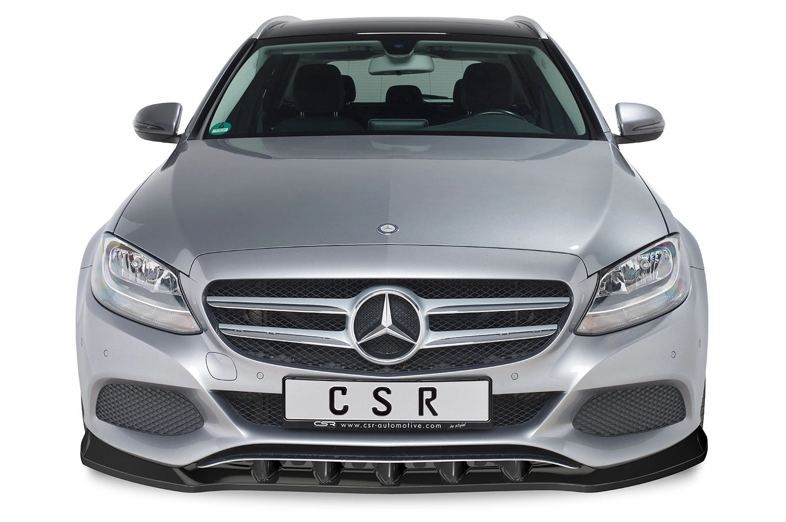 Voorspoiler passend voor Mercedes-Benz C-Klasse 205 glans zwart – 02/2014–04/2018 (pré-facelift)