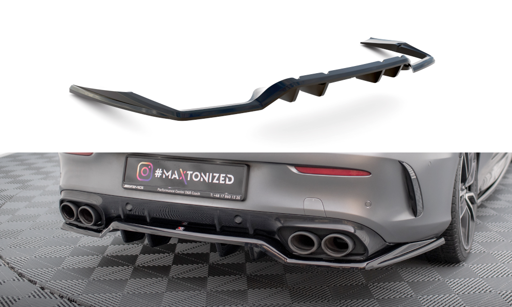 Diffuser passend voor Mercedes C43 W205 Coupe FL Maxton Glans Zwart