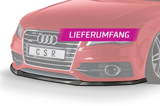 Voorspoiler passend voor Audi A7 S-Line / S7 CSR Glans Zwart