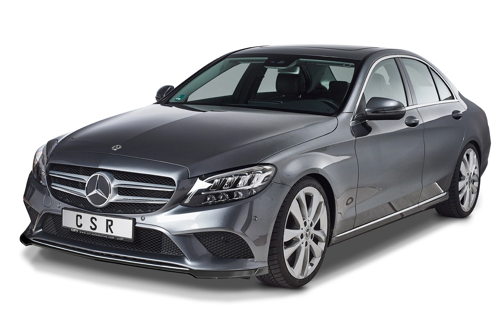 Voorspoiler passend voor Mercedes-Benz C-Klasse W205 Glans Zwart van CSR Automotive (04/2018-03/2021 Modellpflege)
