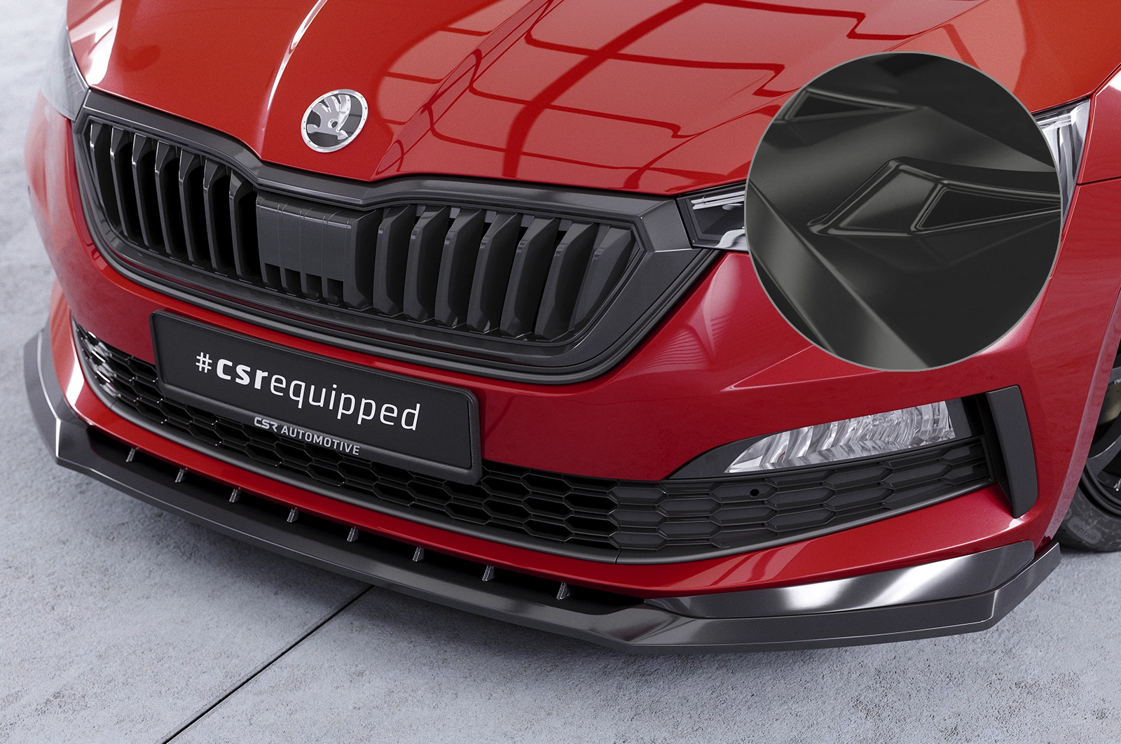 Voorspoiler passend voor Skoda Scala Monte Carlo glans zwart
