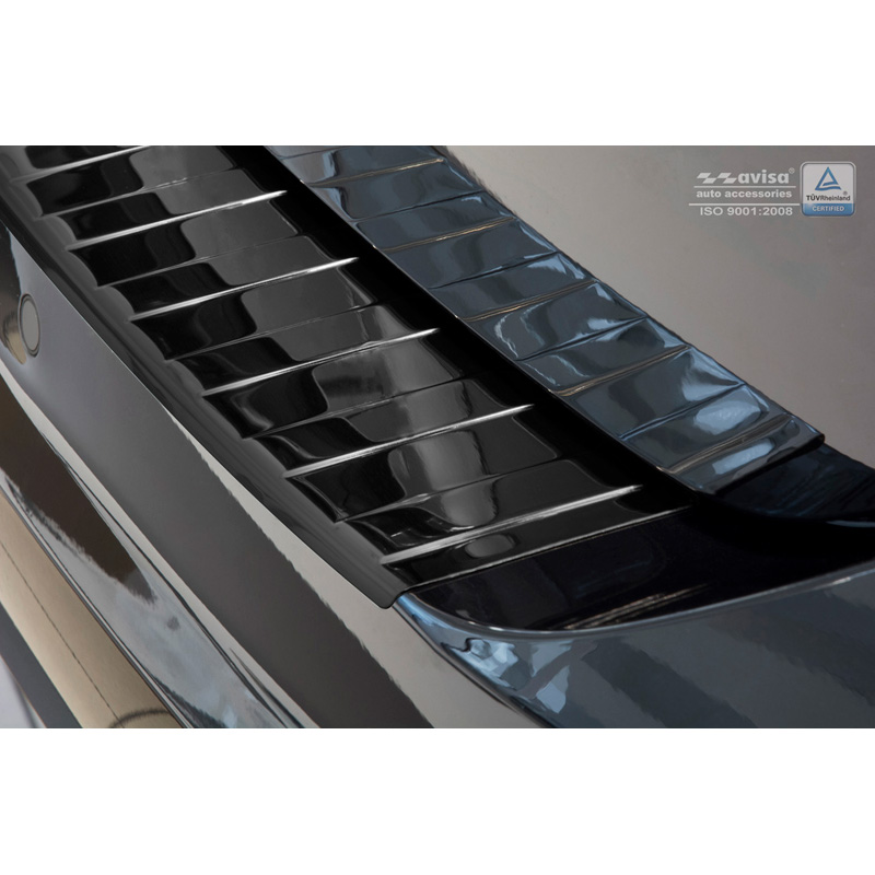 Zwart-Chroom RVS Achterbumperprotector  Volkswagen Touran III 2015- incl. R-Line 'Ribs'