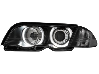 Koplampen passend voor BMW E46 98-01 Sedan/Touring LED Angel eyes Zwart