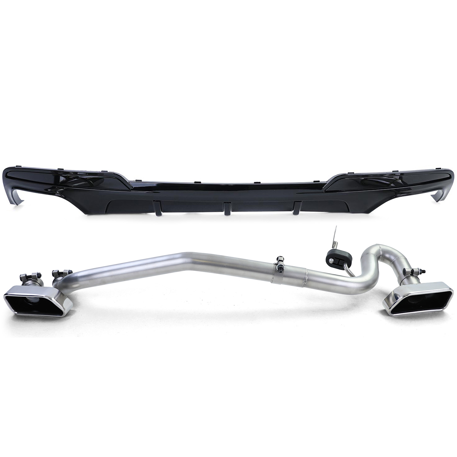 Diffuser passend voor BMW 5 Serie M Pakket F10 F11 Zilveren Sierstukken