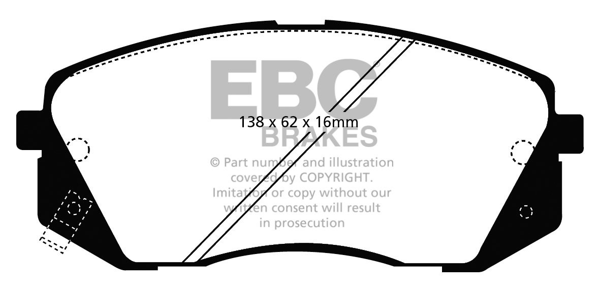 EBC Brakes KIA Sportage 2.0 TD 2010-.. Remblokken voorzijde