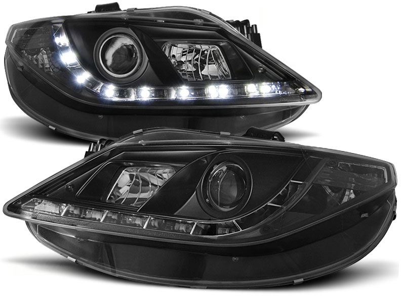 Koplampen passend voor Seat Ibiza 6J 08-12 DRL Zwart
