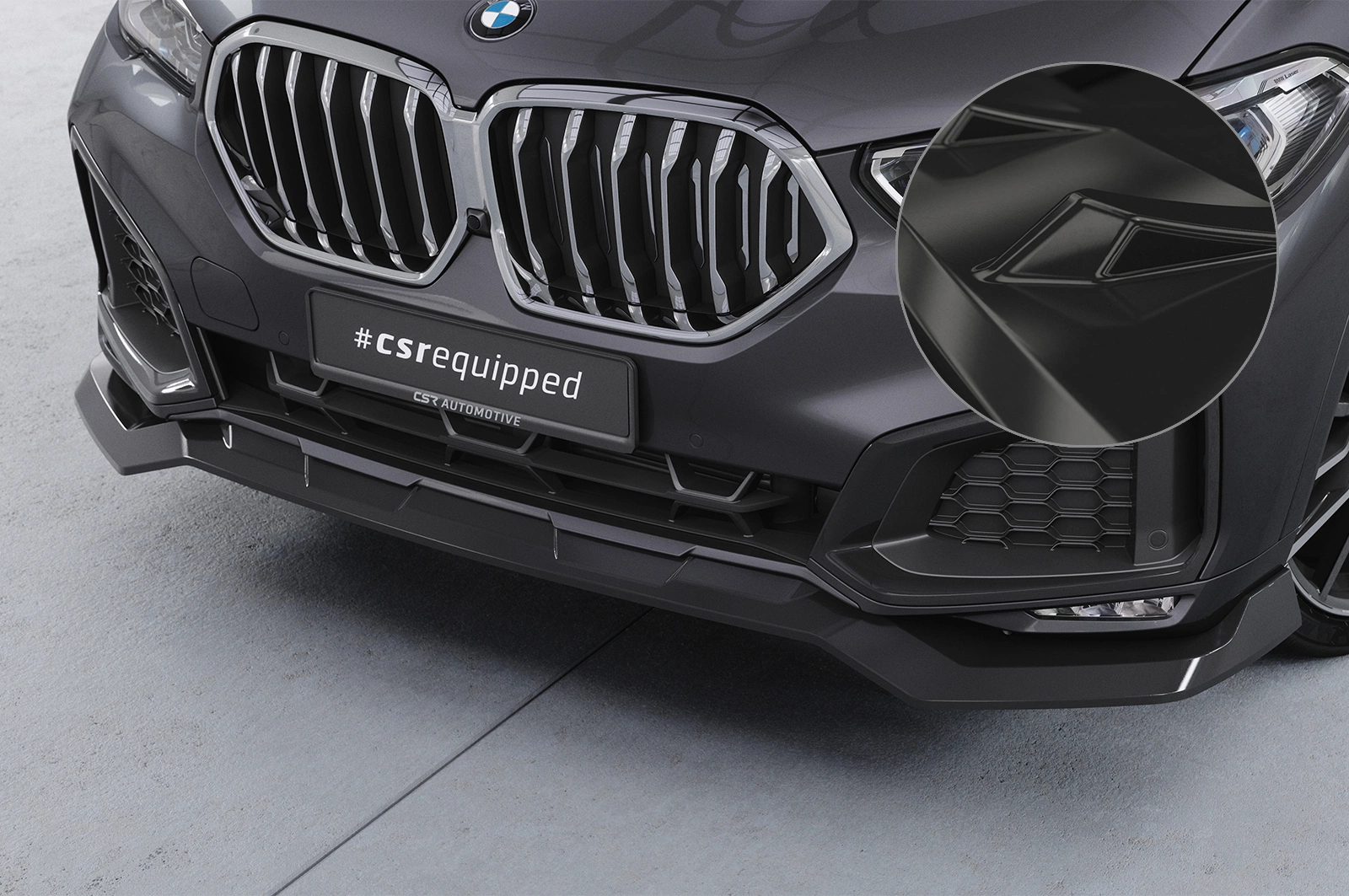 Voorspoiler passend voor BMW X6 (G06) Basis glans zwart