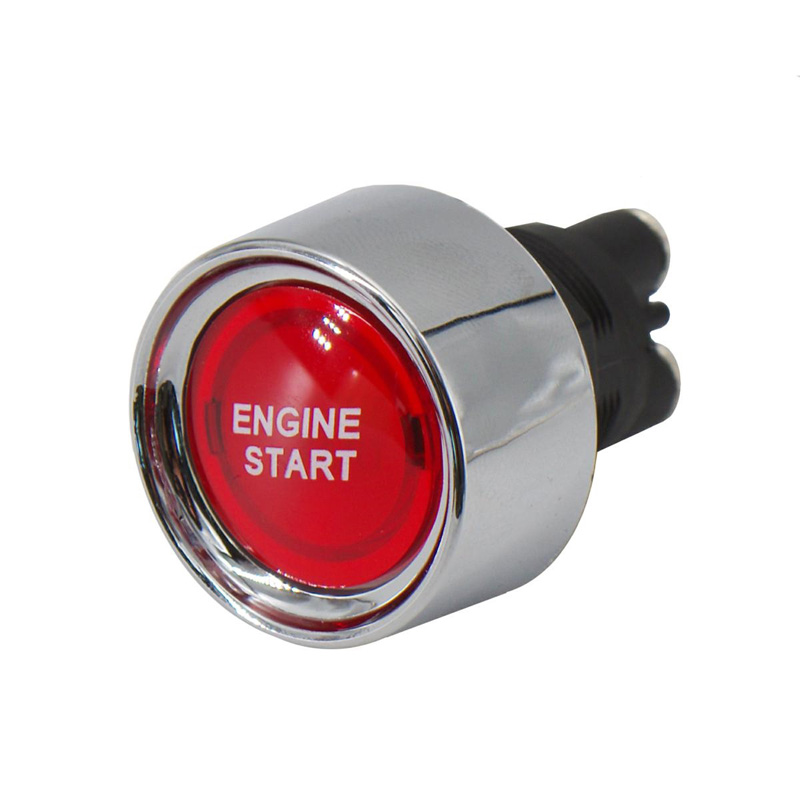 Simoni Racing Startknop - Chroom + Rode verlichting - 12V/50Amp