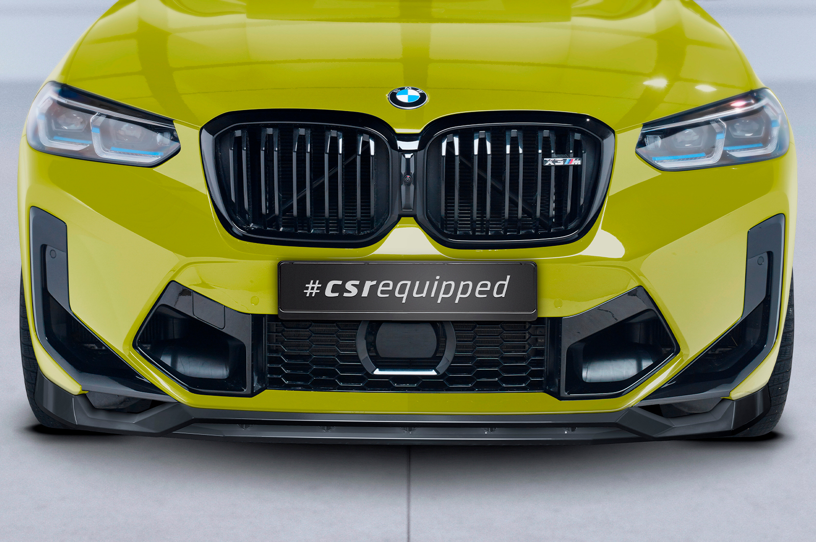 Voorspoiler passend voor BMW X3M F97 FL CSR Glans Zwart